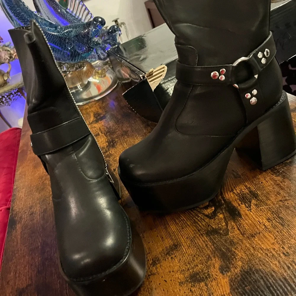 Platform moto boots - Picture 4 of 9